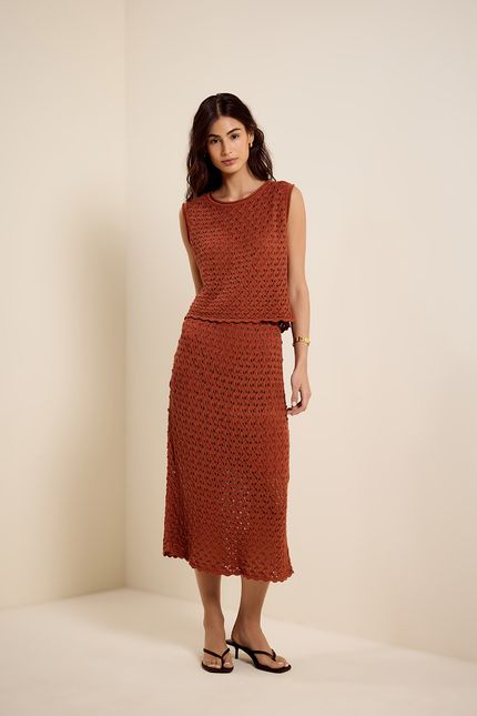 Blusa tricot sm det gola terracota