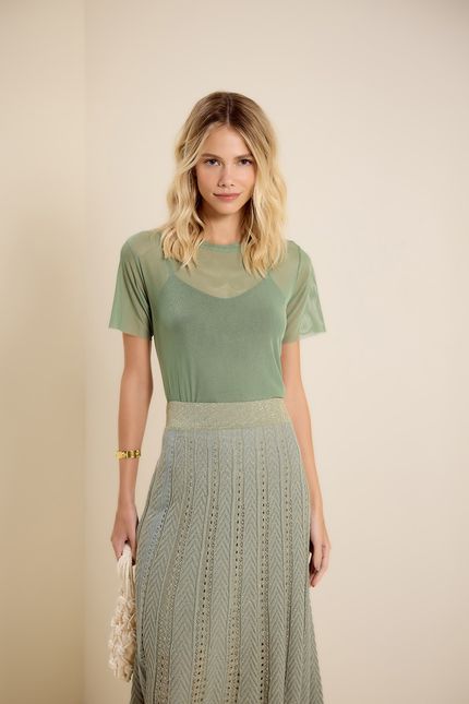 Blusa tule tshirt mc verde seiva