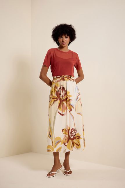 Blusa tule tshirt mc terracota