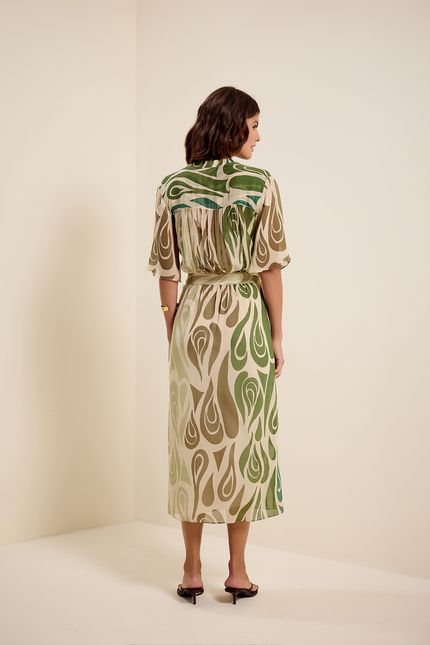 Vestido ggt chemise curvas curvas verde eucalipto