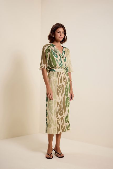 Vestido ggt chemise curvas verde eucalipto