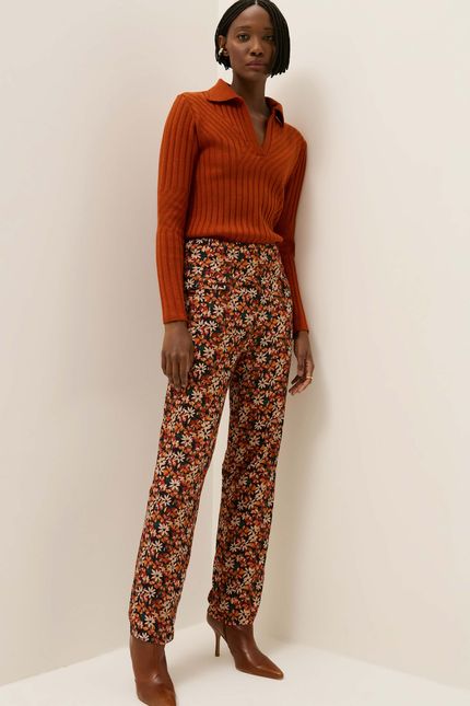 Calça floral tropicália floral tropicália vermelho soul