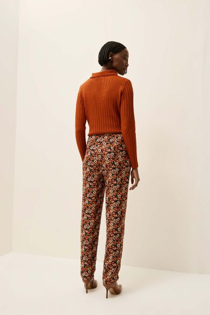 Calça floral tropicália floral tropicália vermelho soul