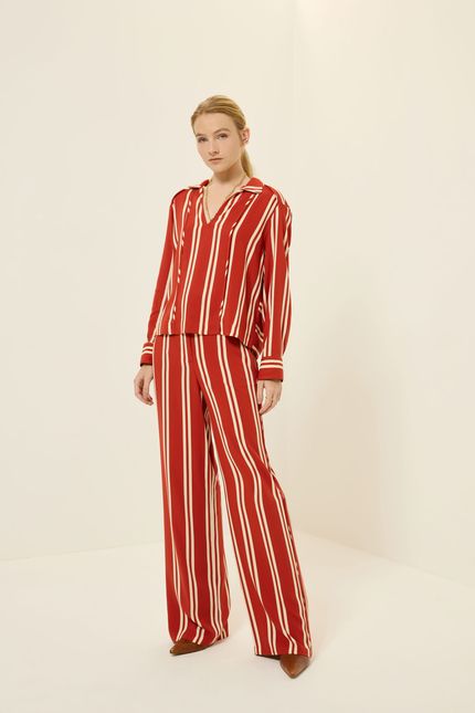 Camisa listra rongeant vermelho soul com off white