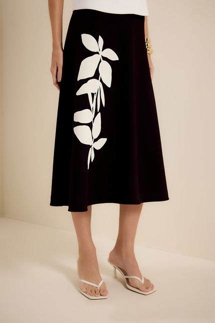 Saia silk floral preto