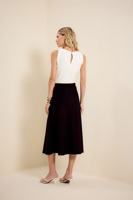 Saia silk floral preto