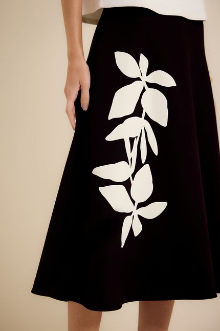 Saia silk floral preto