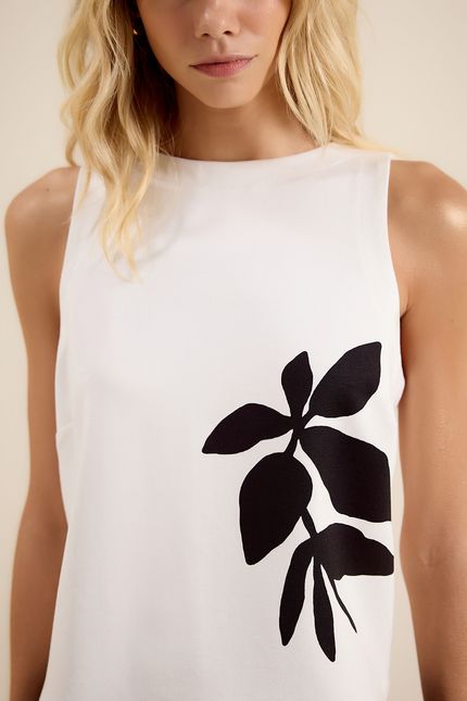 Blusa silk floral off white