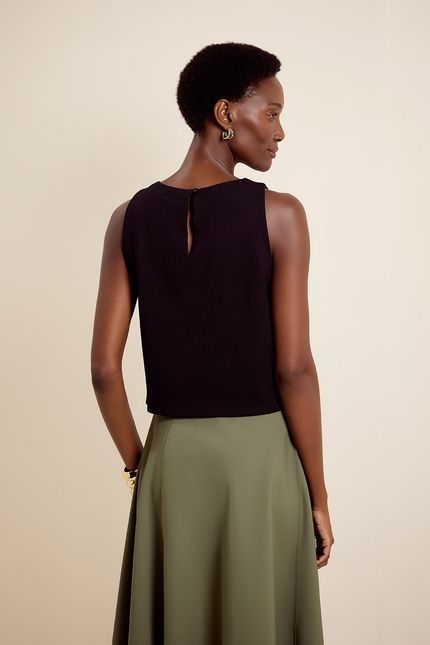 Blusa silk floral preto