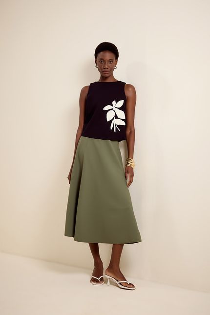 Blusa silk floral preto