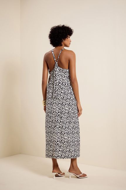 Vestido bio jersey detalhe decote cones cones preto c/off white