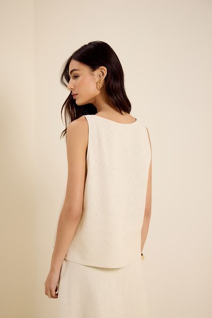 Blusa regata rami bege concha
