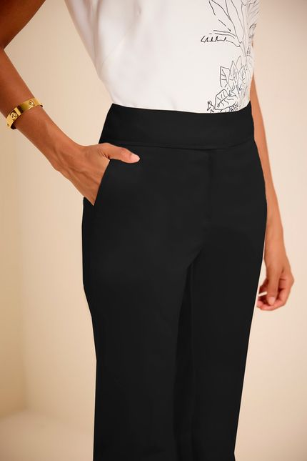 Calça alfaiataria vivo pesponto preto