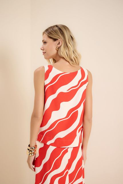 Blusa sm litoral litoral vermelho bromélia