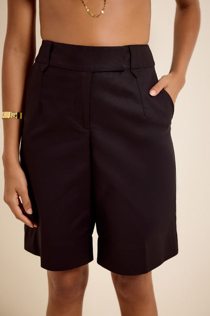Bermuda alfaiataria passador preto