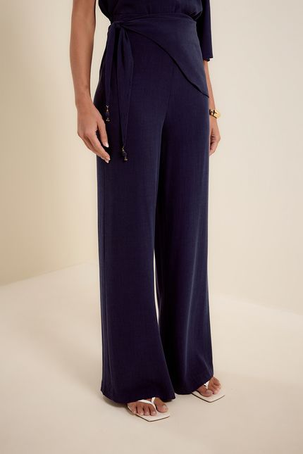 Calça elástico costas azul noite