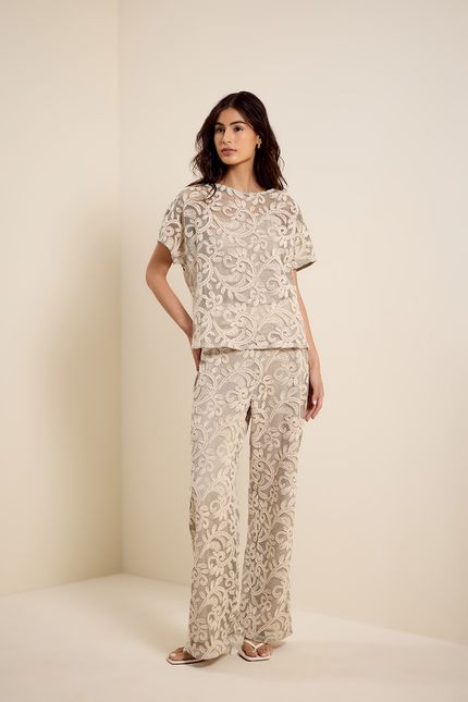 Blusa tela bordada verde seiva