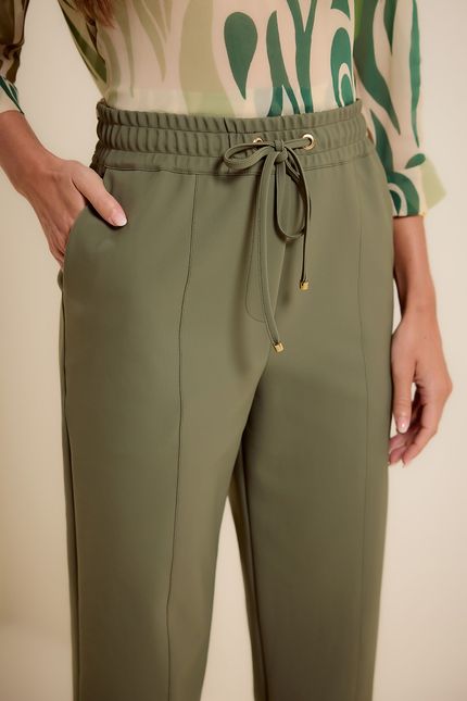 Calça jogging block verde eucalipto