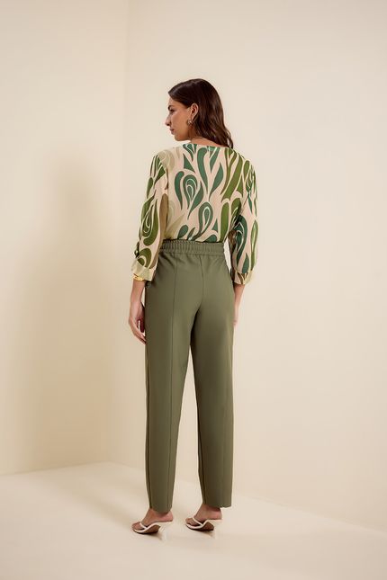 Calça jogging block verde eucalipto