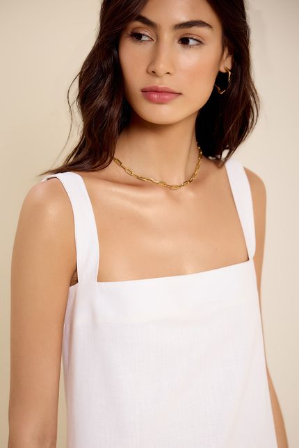 Vestido rami lateral detalhe branco