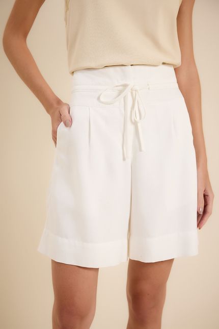 Bermuda cós largo amarração off white