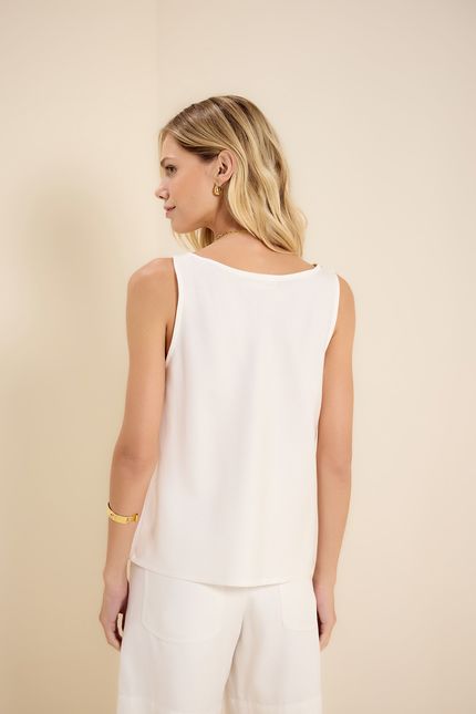 Blusa regata enviesada off white